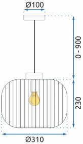 Toolight Toolight, stropné svietidlo zo skla 1xE27, biela, OSW-04412