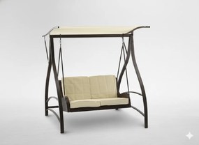 Garden Line ZÁHRADNÁ HOJDAČKA Z TECHNORATTANU 166 x 130 x 170 CM HNEDÁ PREMIUM