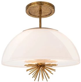 Quoizel STARING-3P-DG-OPAL-Luster na tyči STARING 3xE14/40W/230V pr.45,7cm zlatá