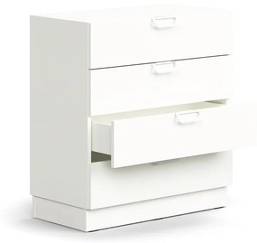 Zásuvkový kontajner QBUS, so soklom, 868x800x400 mm, biela