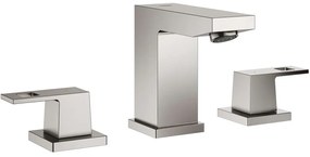 GROHE Eurocube 3-otvorová umývadlová batéria s páčkovými rukoväťami, s odtokovou súpravou s tiahlom, výška výtoku 94 mm, Supersteel, 20351DC0