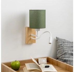 Brilagi - LED Nástenná lampa NUBILA WOOD 1xE27/25W/230V + LED/3W dub/zelená