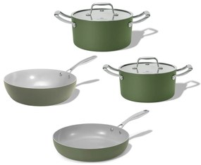 Elmich Rodinná sada keramického riadu Vital 4 ks, olivovo zelená