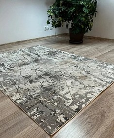 Moderný sivý koberec s abstraktným vzorom Luxess 25019-GRI Rozmer: 120x170 cm