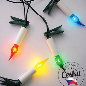 Svetelná reťaz Gloria farebná, 16 žiaroviek