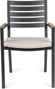 Antracitová kovová záhradná stolička Henna – Bizzotto