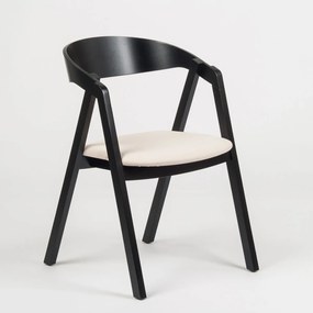 Stima stolička GURU buk s čalúneným sedákom Vyberte odtieň ->: Čierna, Vyberte látku ->: CARABU crema 86