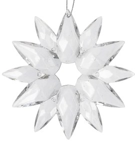 Závesná vianočná dekorácia ASTRE priesvitná vločka 836751