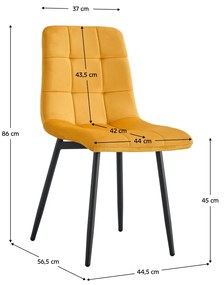 Stolička, žltá Velvet látka/čierna, RAMITA TYP 3