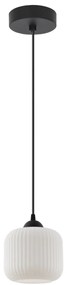 Závesné svietidlo Riffle, 1x biele sklenené tienidlo, b