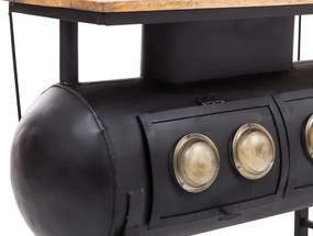 furniture-nabytek.cz - Masívna podumývadlová skrinka z recyklovanej borovice, lakovaná, čierna – 184×43×78 cm