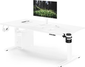 Elektrický stôl s nastaviteľnou výškou ergonomický biely,1600x800 mm: ARIA