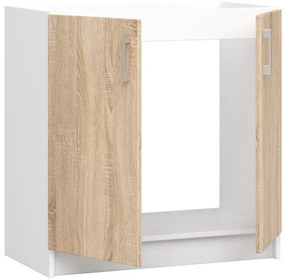 Spodná kuchynská skrinka pod drez LIMA S80ZL biela / dub sonoma