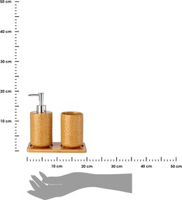 Sada kúpeľňových doplnkov Camel, oranžová/s chromovými prvkami