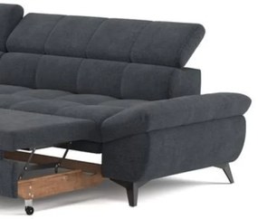 Rozkladacia rohová sedačka do L MARANO ľavá čierna