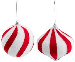 Závesná vianočná dekorácia TWINKLE červená / biela 714184 (2 ks)