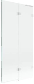 Mexen Lunar L, pravá 2-krídlová vaňová zástena 90 x 150 cm, 8mm číre sklo, biely profil, 897L-090-100-20-00-P