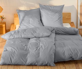Posteľná bielizeň z bavlny a saténu, sivá, štandardná veľkosť