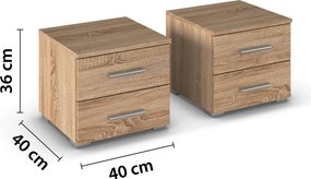 Set nočných stolíkov (2 ks) Isotta, dub sonoma