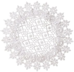 Elegantný okrúhly čipkovaný obrúsok Priemer: 20 cm