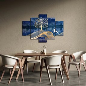 Obraz jeleňov pri splne (150x105 cm)