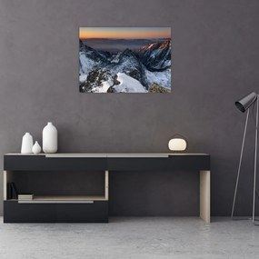 Obraz - Východ slnka v horách (70x50 cm)