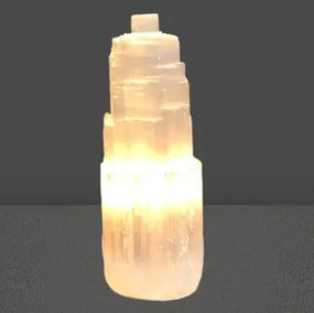Prírodná selenitová stolná lampa 25cm