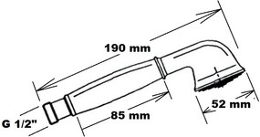 Reitano Rubinetteria Reitano Rubinetteria, ANTEA ručná sprcha, 180mm, mosadz/chróm, DOC21