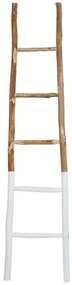 Drevený bielo-prírodné vešiak na uteráky rebrík Sten - 42 * 4 * 180 cm