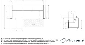 Béžová menčestrová rozkladacia rohová pohovka (ľavý roh) Lofty Lilly – Miuform
