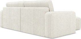 Krémovobiela menčestrová rozkladacia/s úložným priestorom rohová pohovka (ľavý roh/s leňoškou) Kona – Makamii