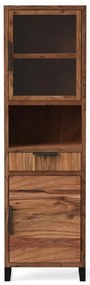 furniture-nabytek.cz - Masívna nástenná skriňa Sydney II z akácie, lakovaná, hnedá