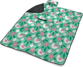 Sablio Plážová deka Kvetiny a vtáčiky: 200x140 cm