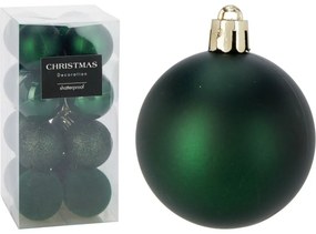 Súprava 16 ks vianočných ozdôb Festive Sparkles, zelená, pr. 5 cm, plast