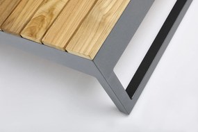 Ocean skid Platform konferenčný stolík sivo modrý / teak top