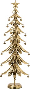 Zlatý veľký kovový stromček s rolničkami Christmas Tree XL - 25 * 13 * 78,5 cm