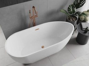 Mexen Eos, voľne stojaca vaňa 170 x 75 cm, biela, medený prepad, 52471707500-65