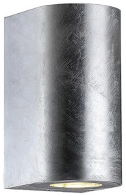 Nordlux - Vonkajšie nástenné svietidlo CANTO 2xGU10/28W/230V IP44 strieborné
