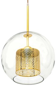 Toolight - závesná sklenená lampa APP556-1CP 30cm, zlatá, OSW-08749