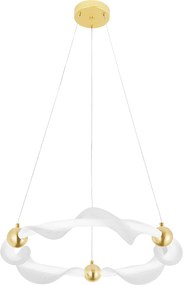 Toolight Toolight, LED závesné osvetlenie 45cm, 29W, 2500lm, 4000K, G010-CP, zlatá-biela, OSW-06317