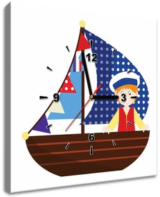 Gario Obraz s hodinami Na malej loďke Rozmery: 30 x 30 cm