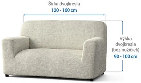 Bielastické poťahy COSTINA smotanová dvojkreslo (š. 120 - 160 cm)