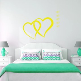 Veselá Stena Samolepka Srdiečka Farba: žlutá, Veľkosť: 100 x 77 cm