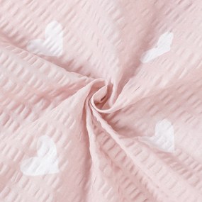 Goldea bavlnený krep - srdiečka na púdrovo ružovom 160 cm