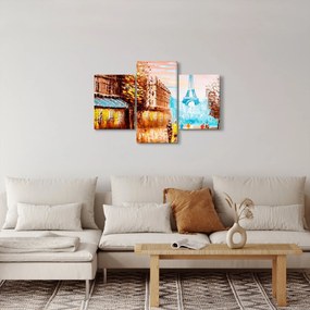 Obraz - Daždivého počasia a Eiffelovej veže (90x60 cm)