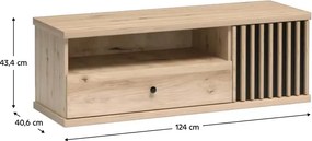 KOLI C-07 TV stolík, remeselne spracovaný dub