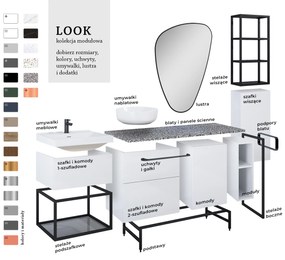 Elita Look, skrinka pod umývadlo 60x45x64 mm 2S PDW, biela lesklá, ELT-167077