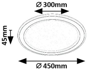 Rabalux 71406 funkčné stropné LED svietidlo Golwen, 22W, 1550 lm, stmievateľné