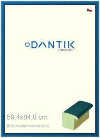 DANTIK rám na obraz 59,4x84 | BOX modrá mořená (Plexi Čiré)