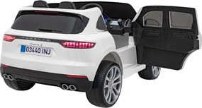 Ramiz Elektrické autíčko Porsche Cayenne S na batérie pre deti biely lak SUV + diaľkové ovládanie
